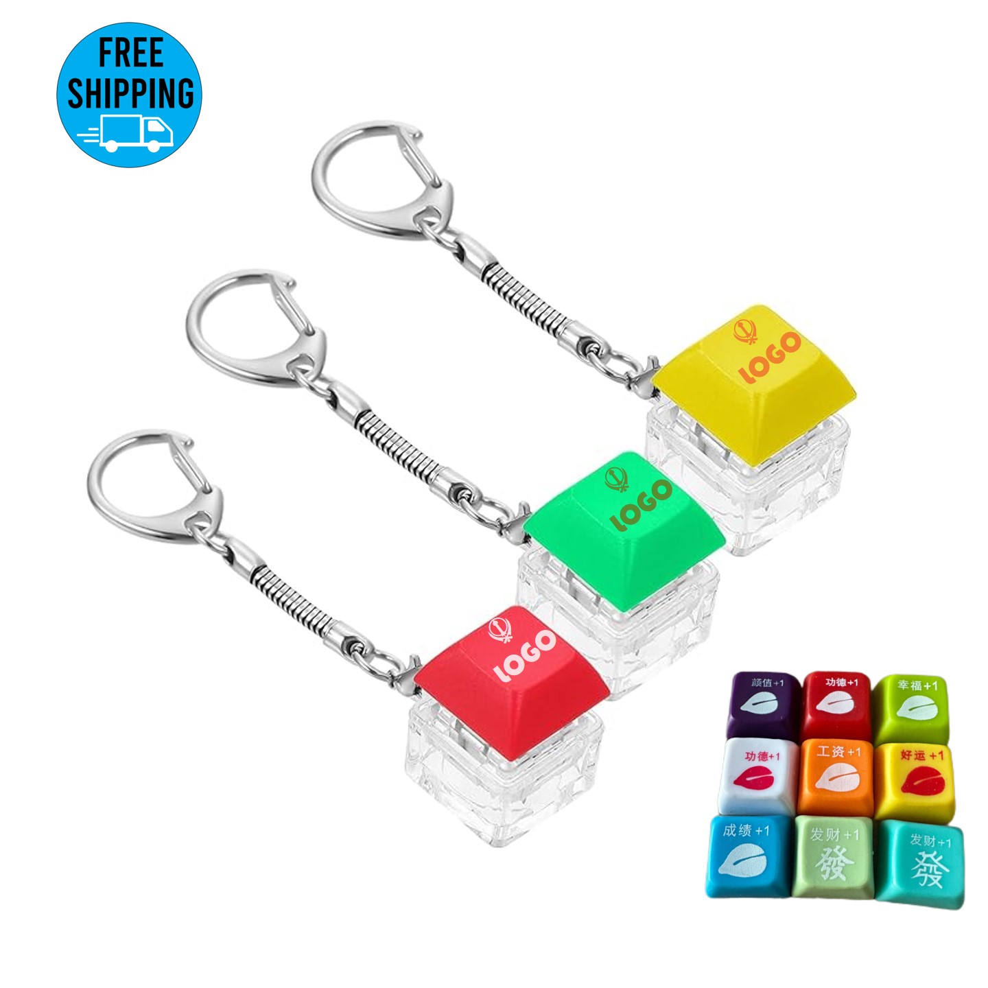 Led keyboard decompression keychain 2