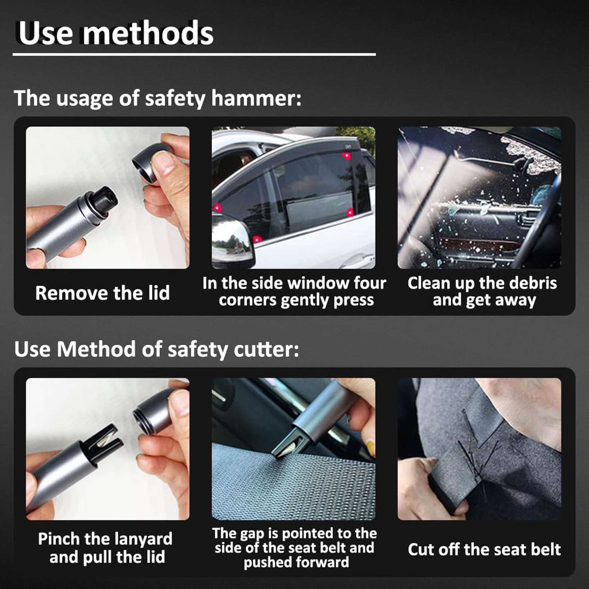 Car Safety Hammer For Emergency Escape 1
