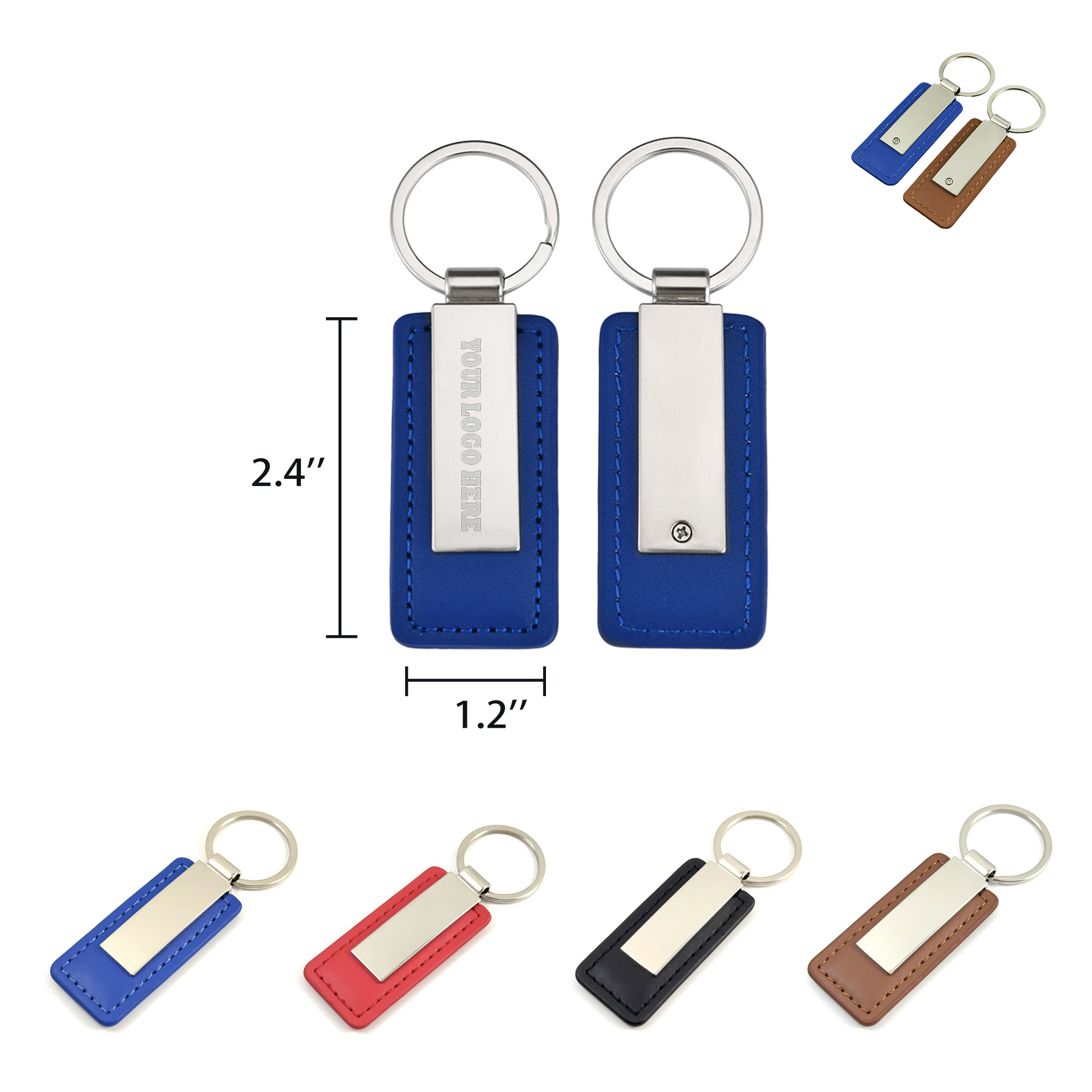 Rectangular Leather Keychain MOQ100 2