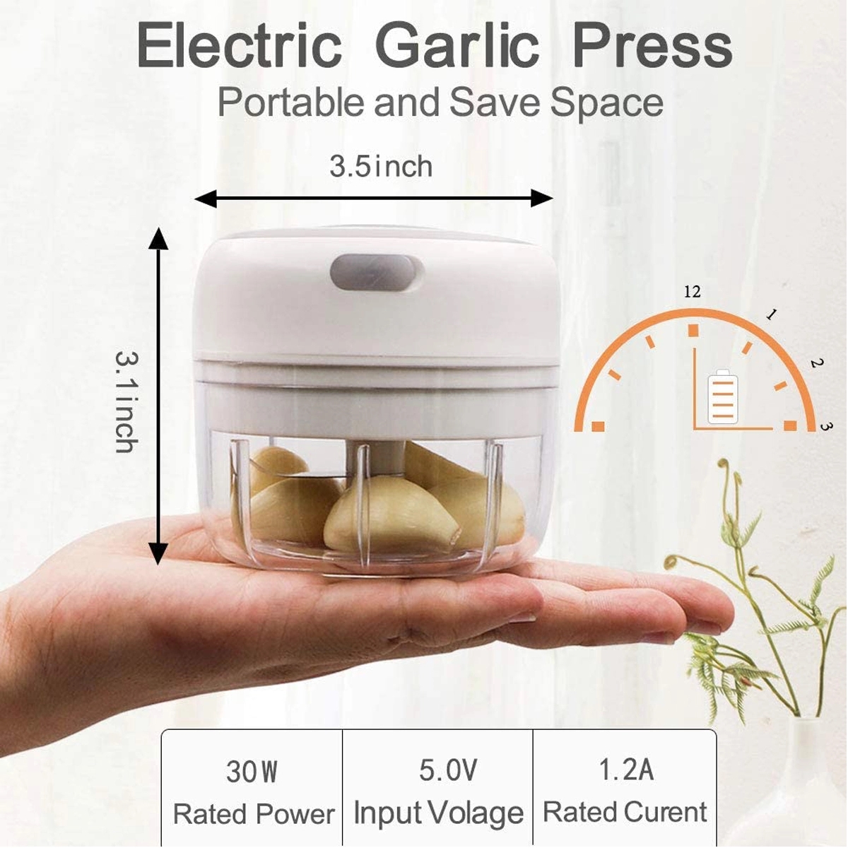 Electric Onion Chopper Garlic Press 6
