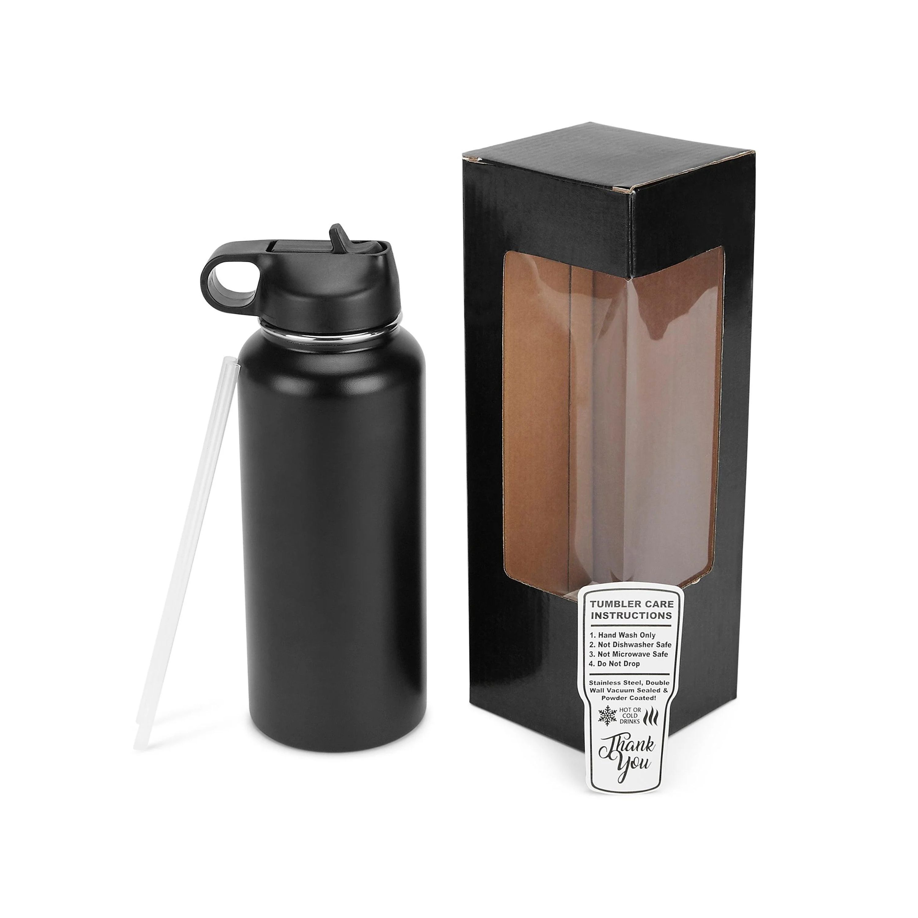 32 oz Unbranded Stainless Steel Bottle w/ Color Matched Window Display Gift Box, custom water bottle with logo imprint 5