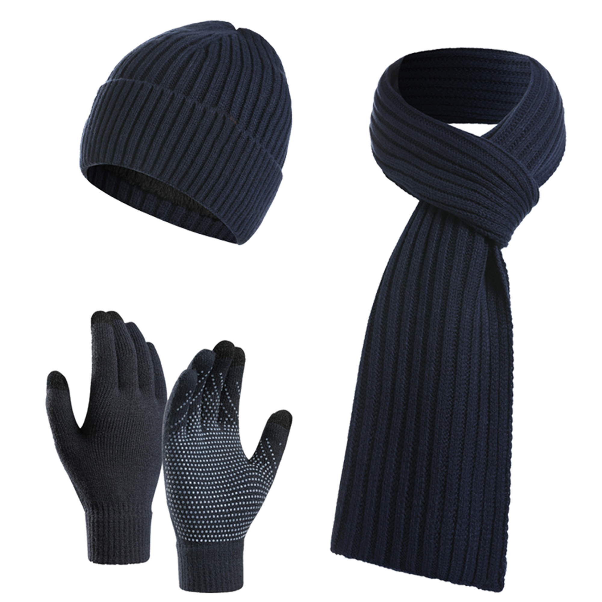 Warm Acrylic Gloves Hat And Scarf Set 5
