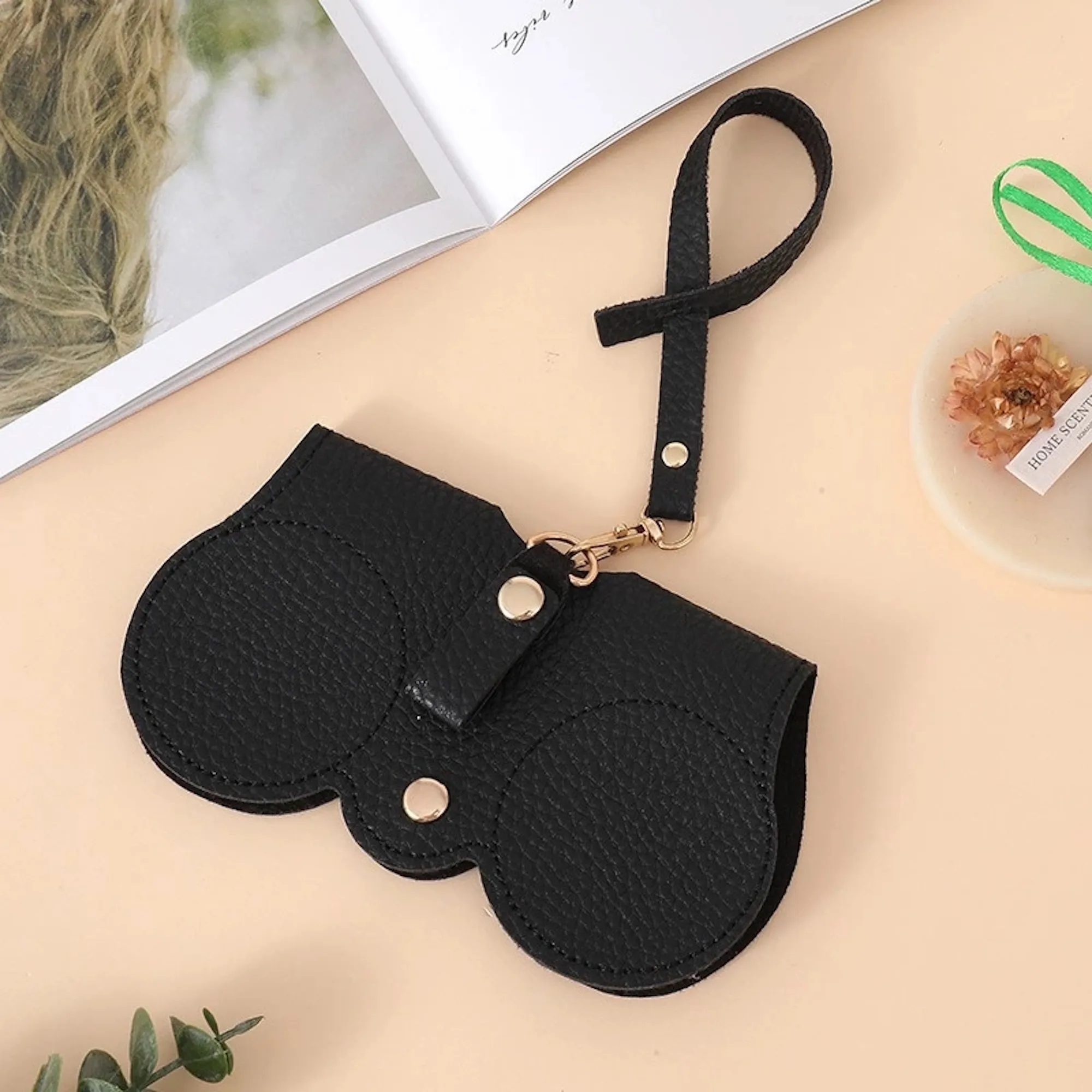 Portable PU Glasses Bag With Lanyard 7