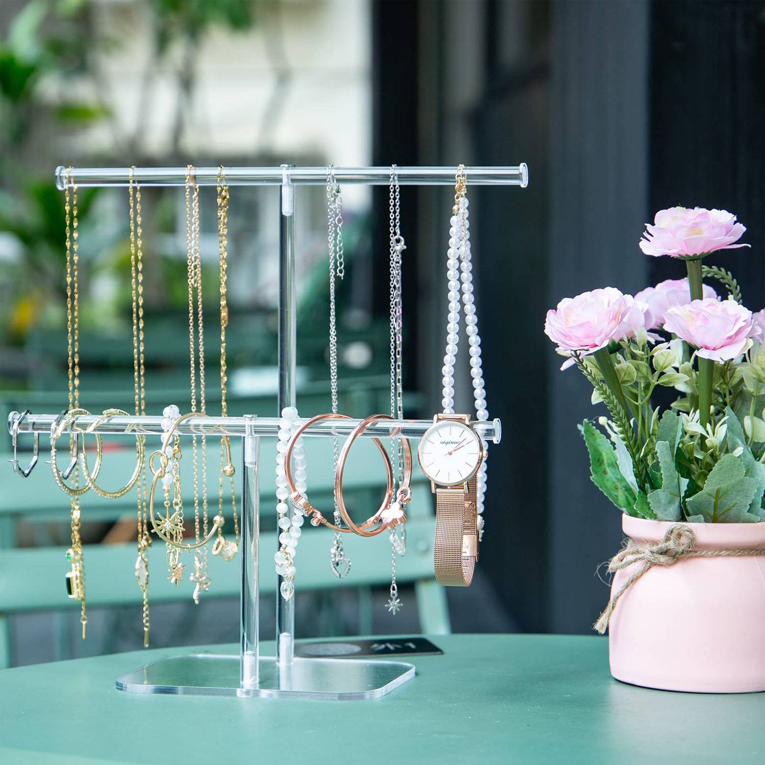 Jewelry Stand Necklace Holder Acrylic Hanging Organizer 4