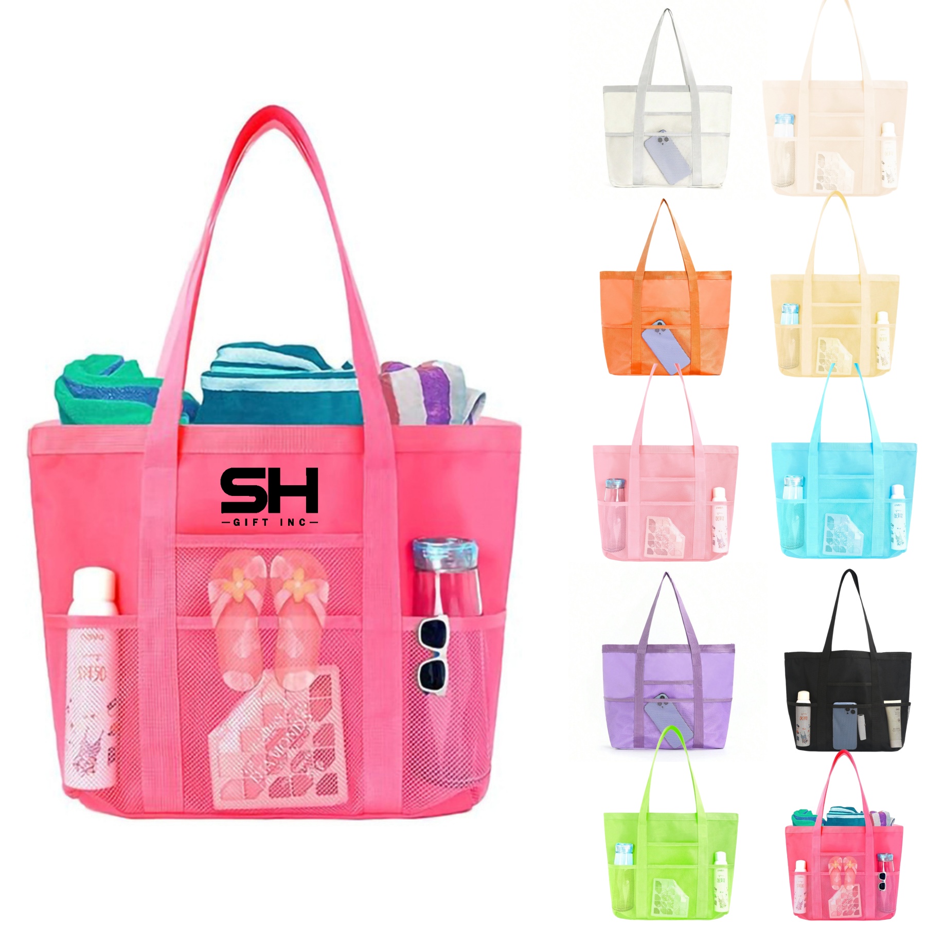 Large Capacity Portable Mesh Beach Tote Storage Bag 2