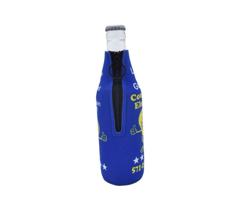 Collapsible Sublimated Neoprene Bottle Cooler, custom koozie with logo imprint 4