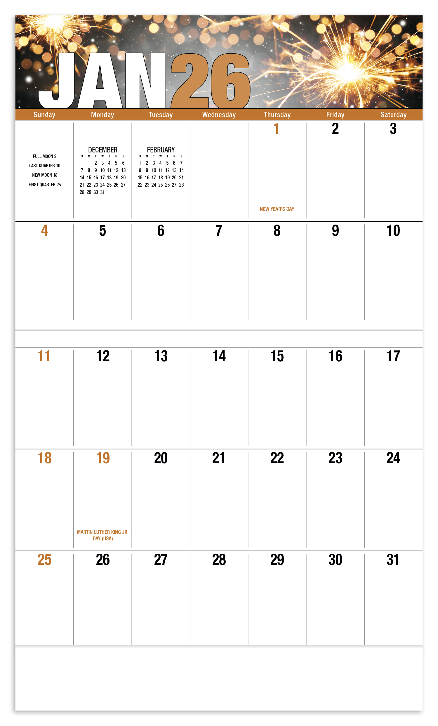 Good Value™ Seasonal Expressions Big Block - Stapled Calendar 14
