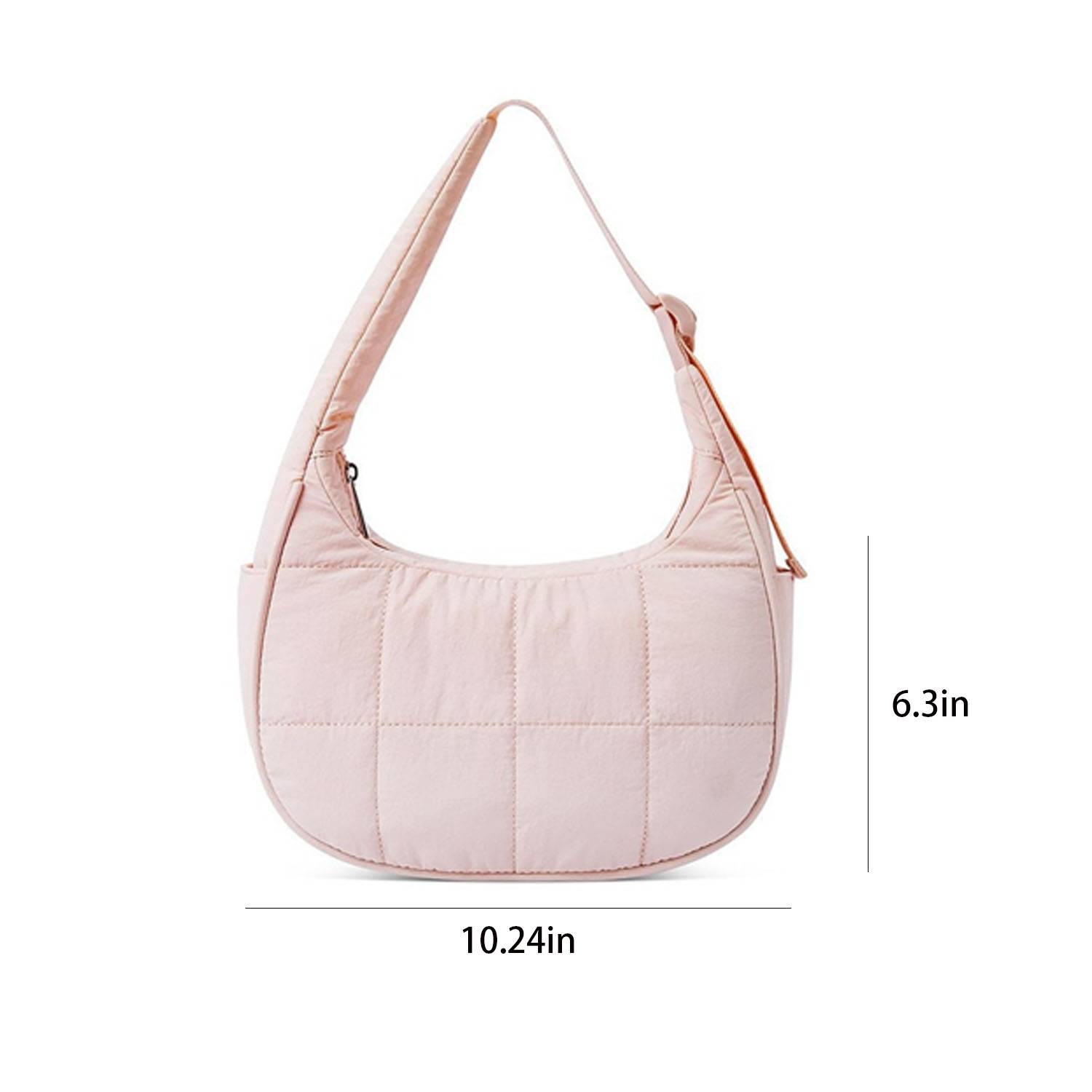 Quilted Puffer Nylon Adjustable Strap Shoulder Bag 8