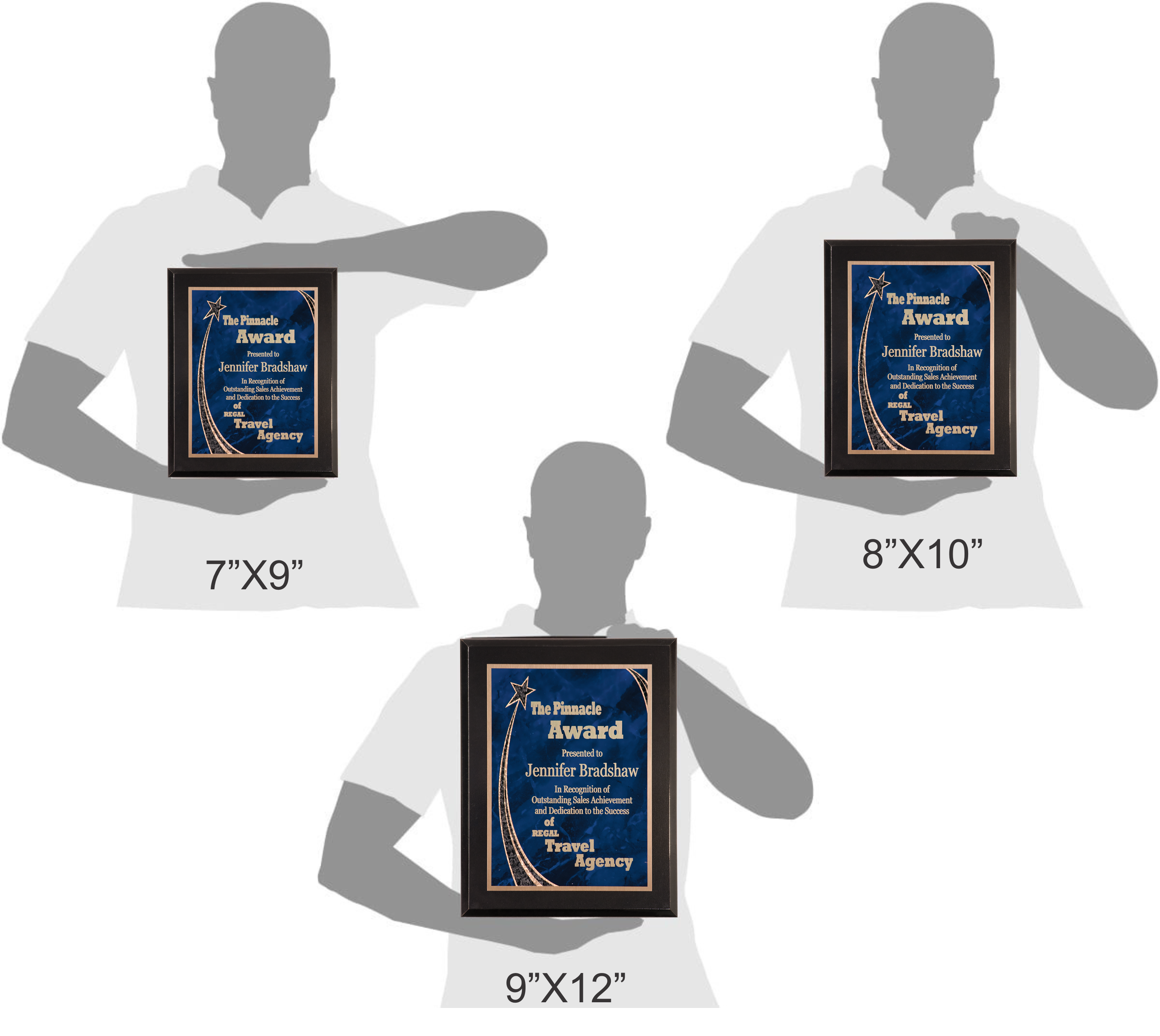 Premium Black Piano Finish Plaque w/ Blue Rising Star Plate 2