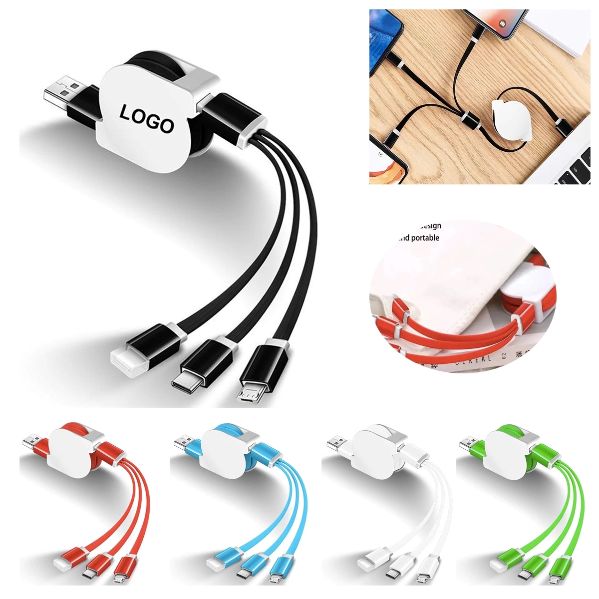3 In 1 Retractable Multi Charging Cable 2