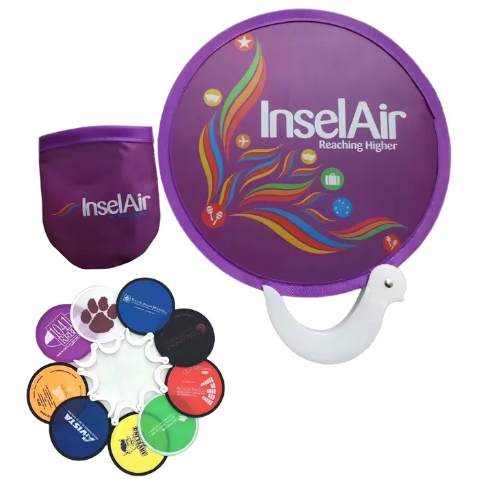 Full Color Nylon Foldable Fans with Pouch 5