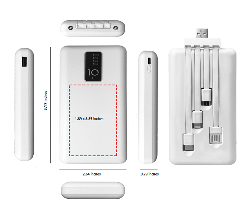 Power Bank with 4 Built-in Cables - 10000 mAh 6
