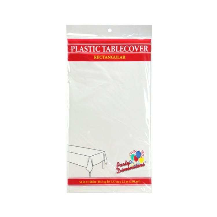 Rectangular Plastic Tablecloths - White 54" X 108" 2