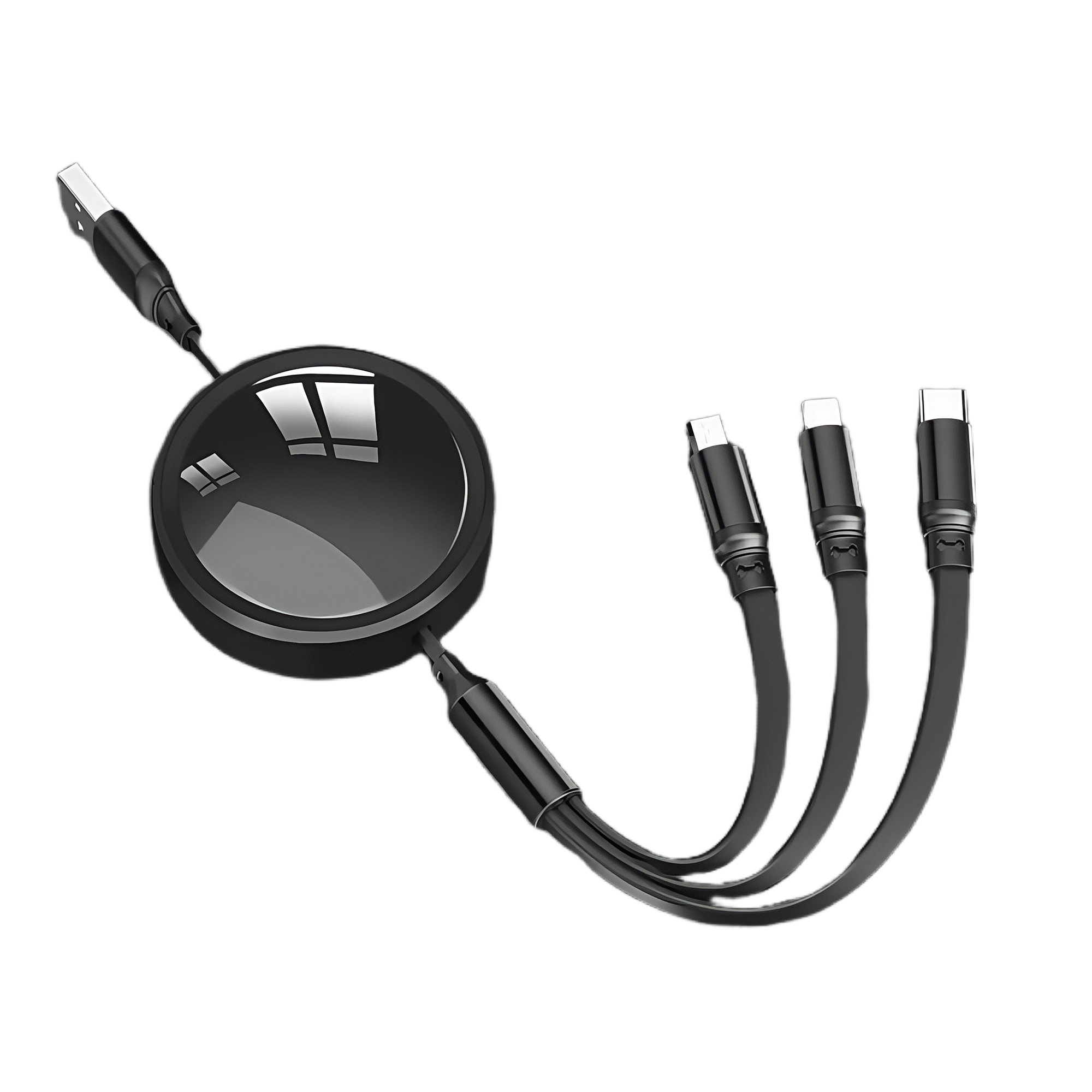 Retractable 3-in-1 Fast Charging Cable with 4-Level Adjustable Length, Tangle-Free Design 5
