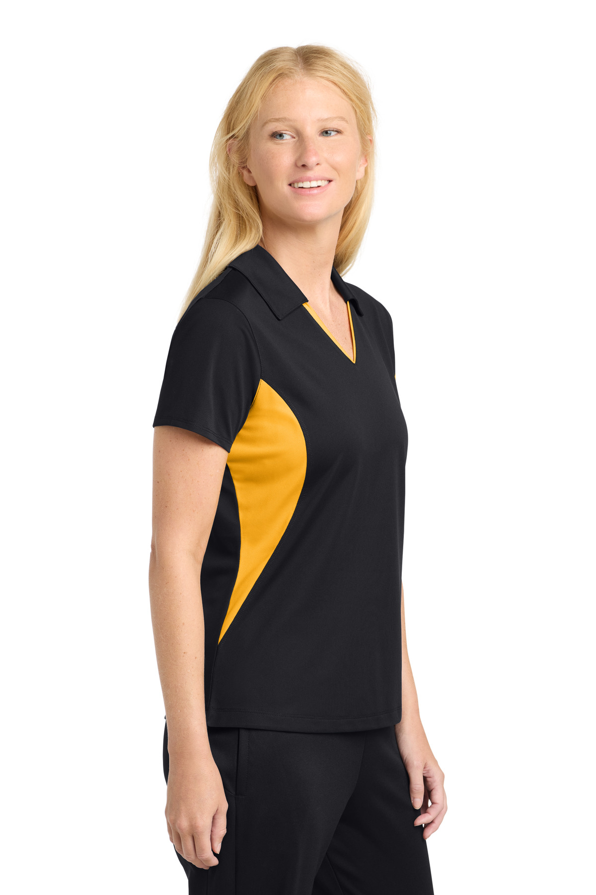 Sport-Tek Women's Side Blocked Micropique Sport-Wick Polo. LST655 64