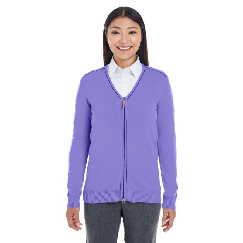 Devon & Jones Ladies' Manchester Fully-Fashioned Full-Zip Cardigan Sweater 3