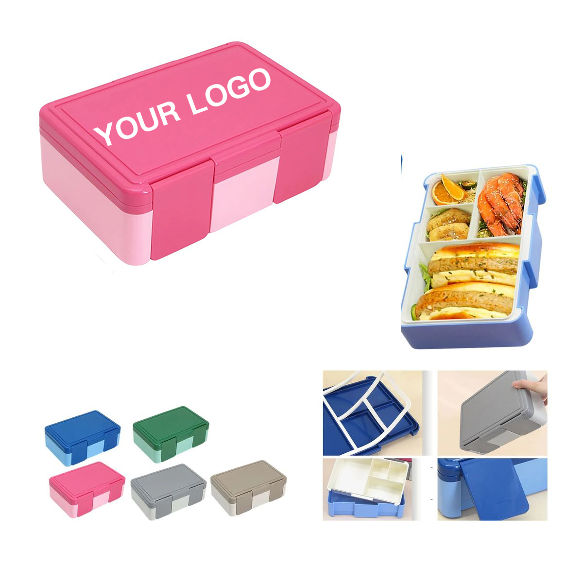 Bento Lunch Container with Built In Utensils 2