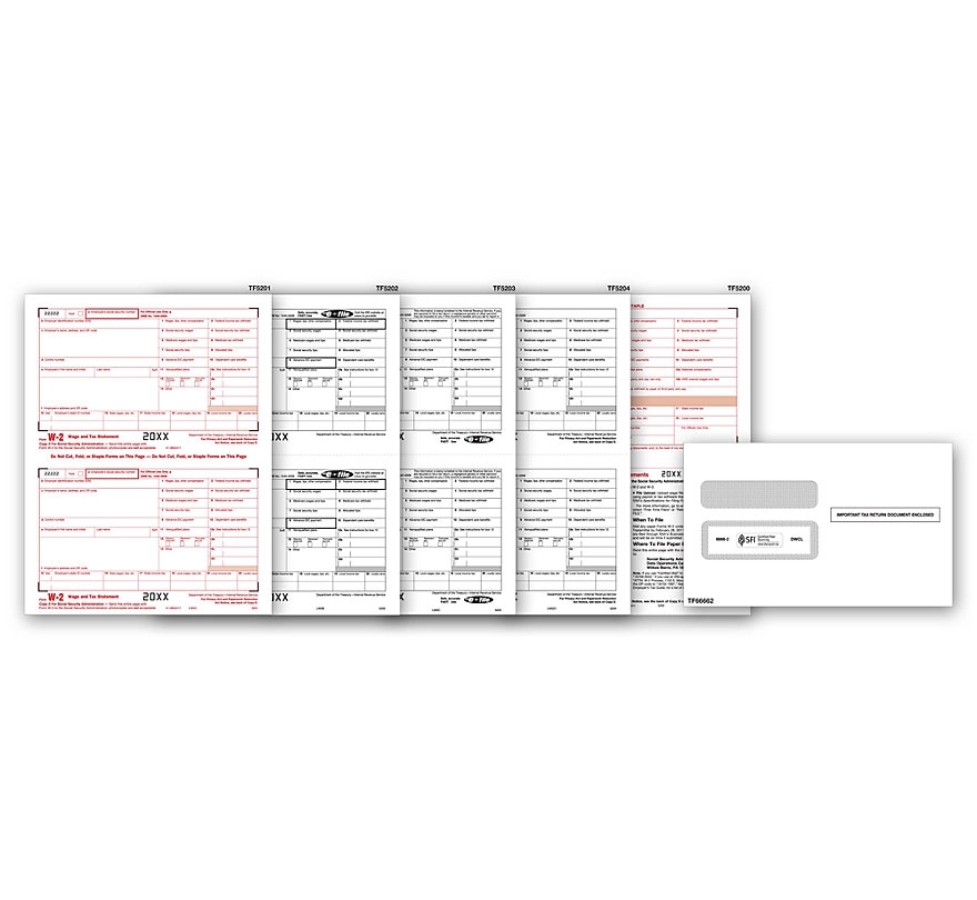 W-2 Tax Forms Set & Envelope Kit, Laser, 8-Part 1