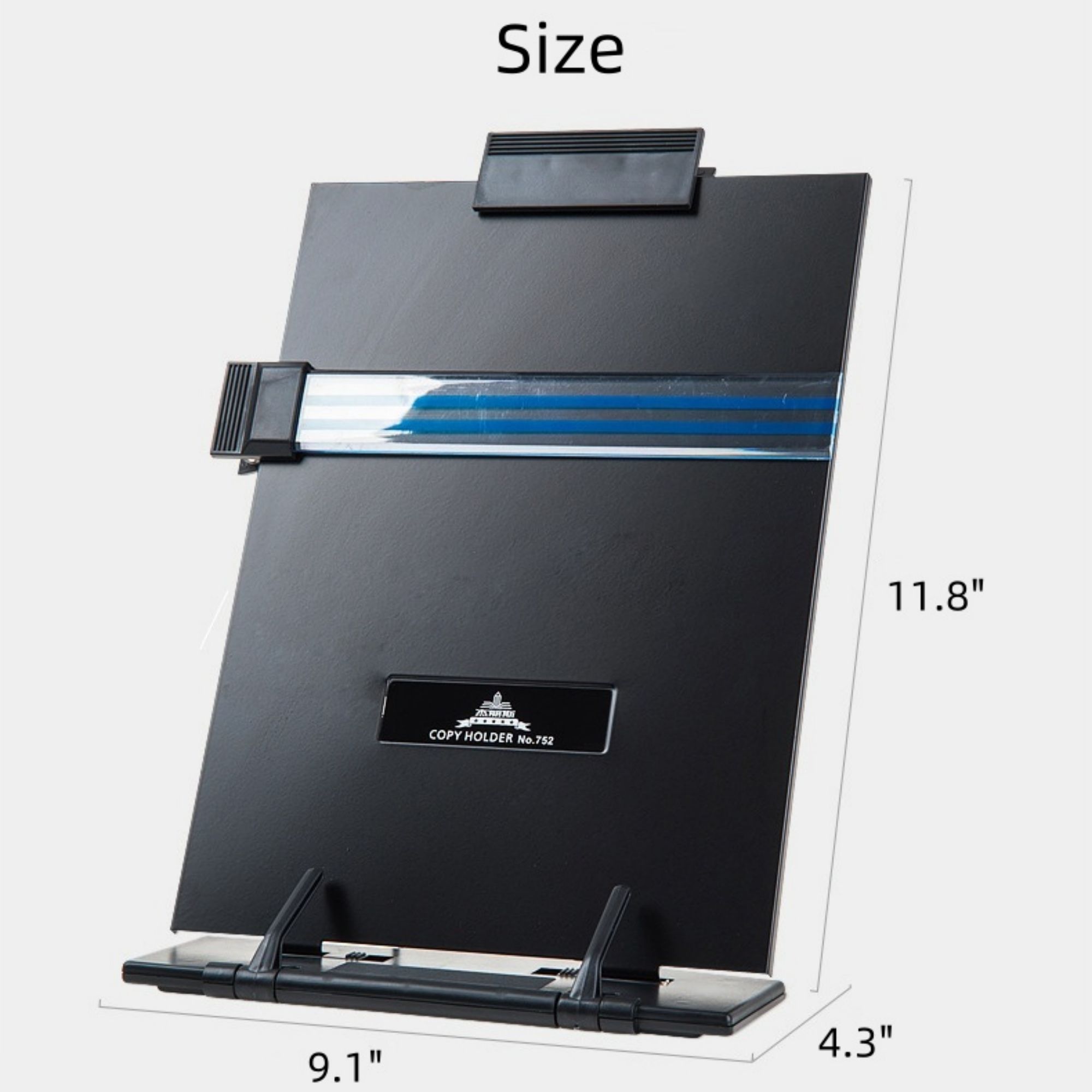 Desktop Document Holder With Adjustable Clip And Line Guide 4