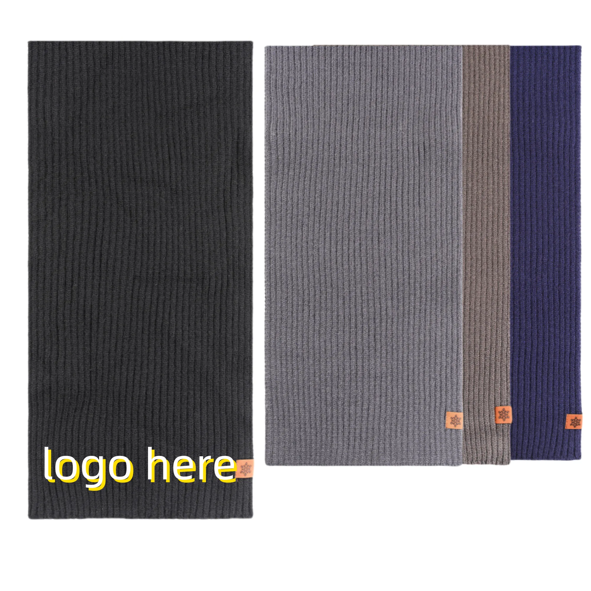 Solid Color Knit Scarf 1