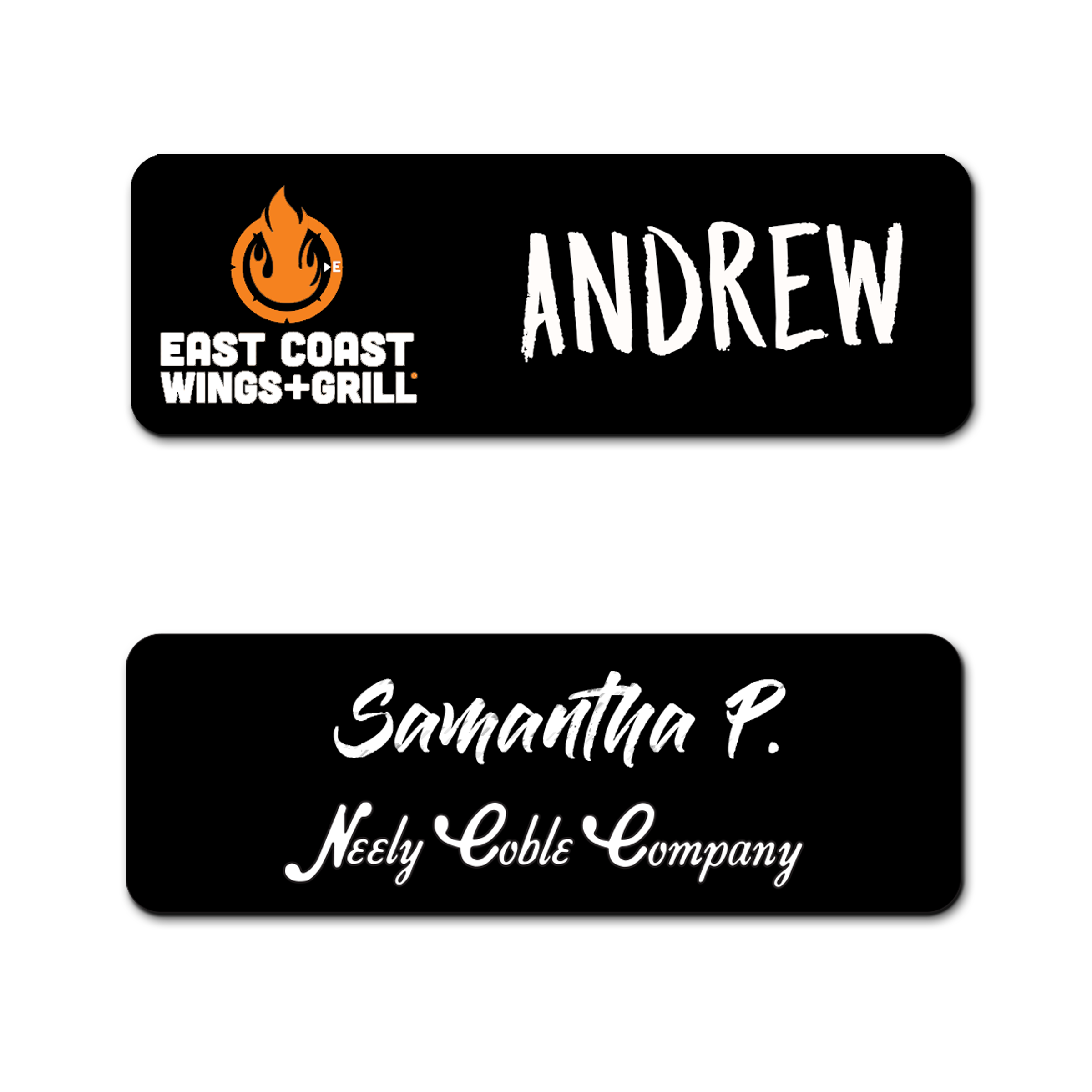 0-3 sq in Black Plastic Reusable Badge 4