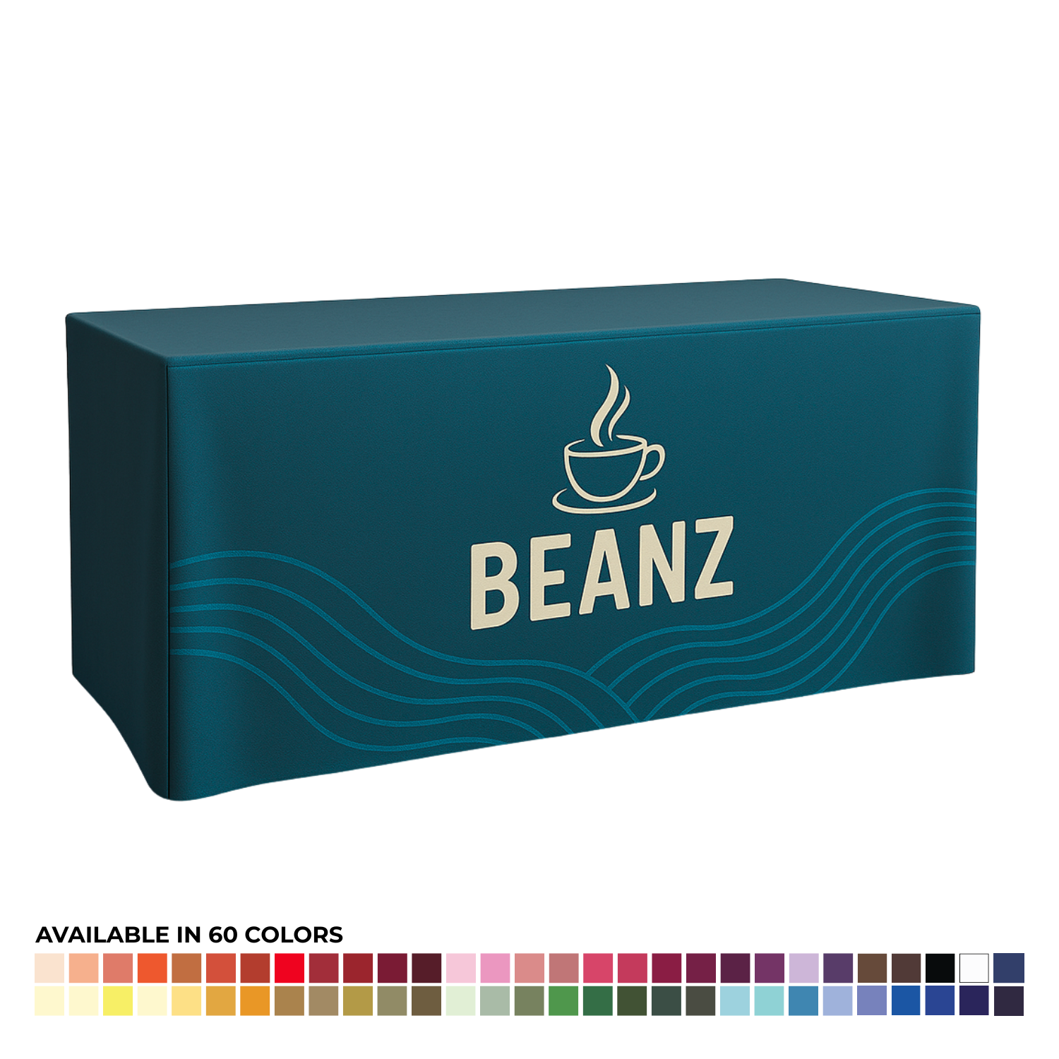 6' Fitted Table Cover, Full Color Front Panel (Closed Corners) 52