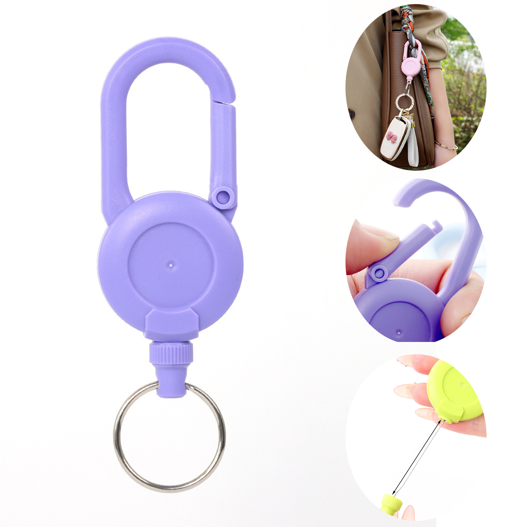 Retractable Keychain Key Ring 2