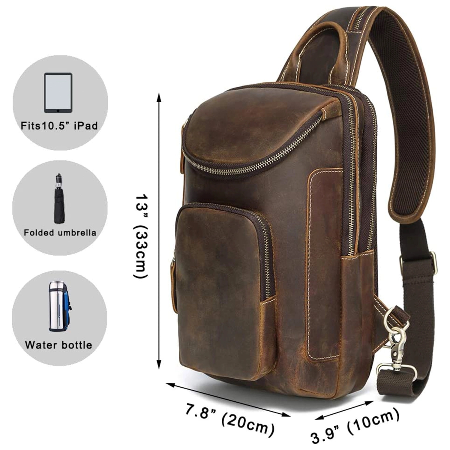 Vintage Full Grain Leather Sling Bag 3