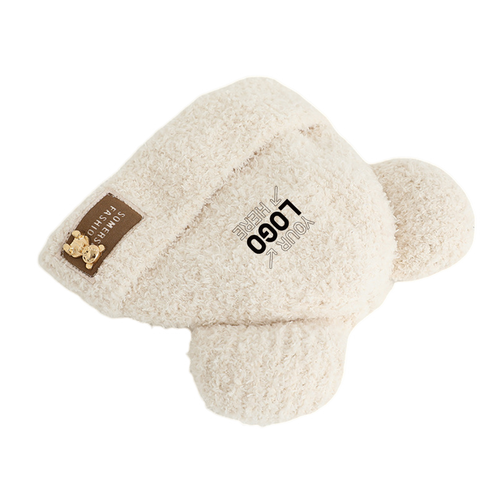 Bear ear ear protection knitted hat 5