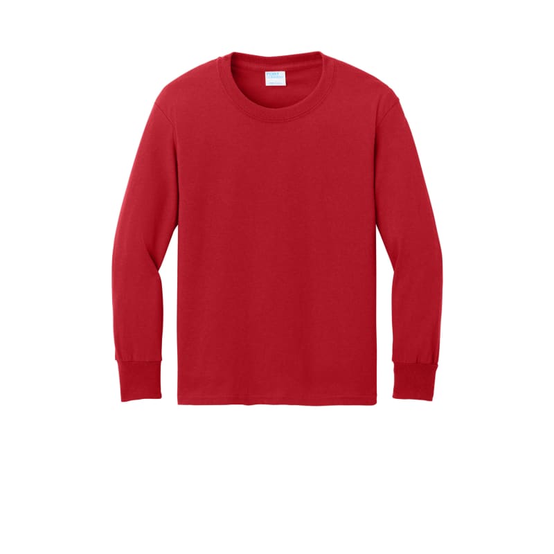 Port & Company Youth Long Sleeve Core Cotton Tee. 92