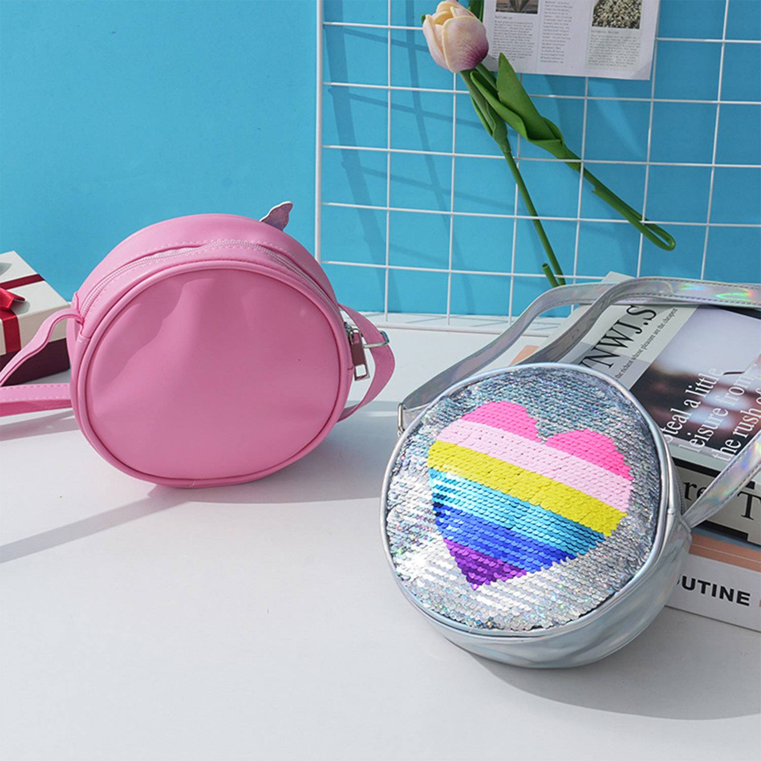 Pu Leather Little Girls Unicorn Crossbody Bag 9
