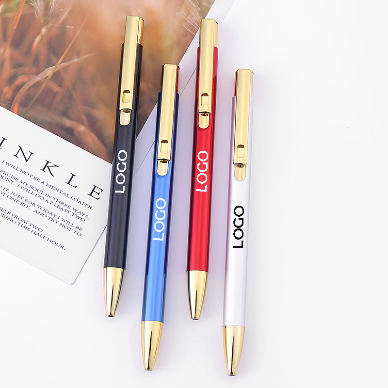 Metal Aluminum Pressing Ballpoint Pen Retractable Ballpoint Pen 2