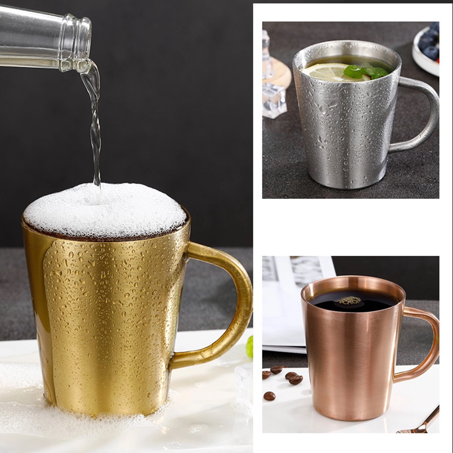 10 Oz. Stainless Steel Double Wall Wine Cup with Handle 5