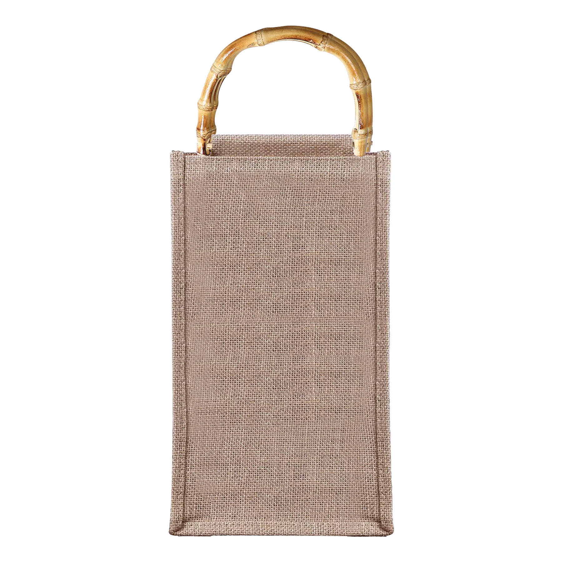 Jute Gift Tote Bag With Bamboo Handle, custom tote bag with logo imprint 6