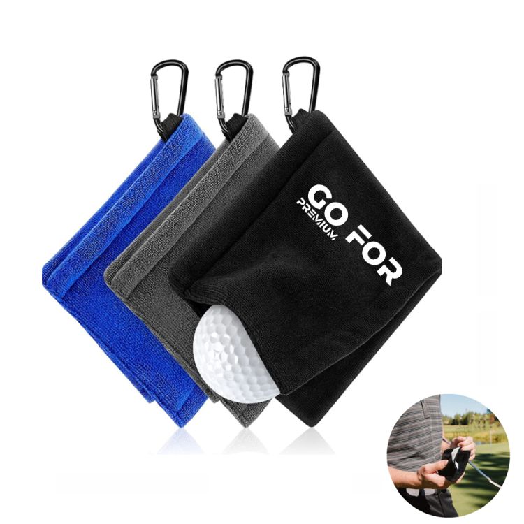 Golf Ball Pocket Towel with Clip 2