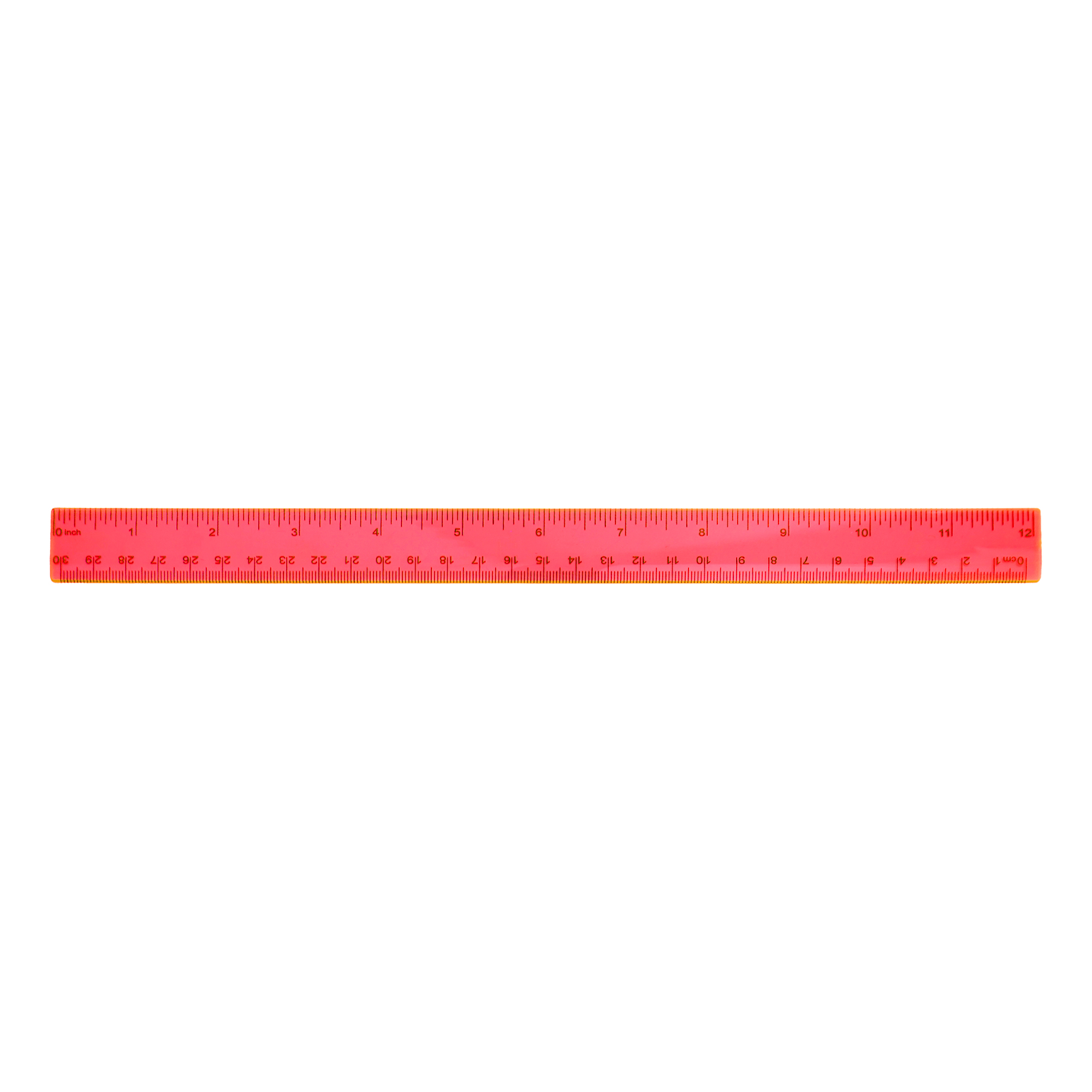 12" Colorful Plastic Ruler with Black Scale 9