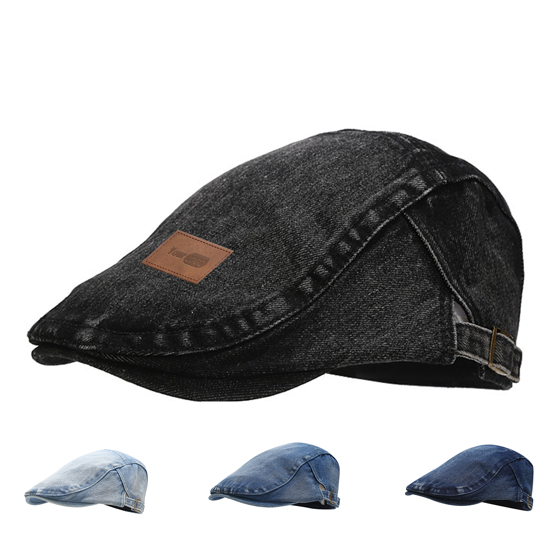 Cotton Simple denim duck tongue bud hat 1