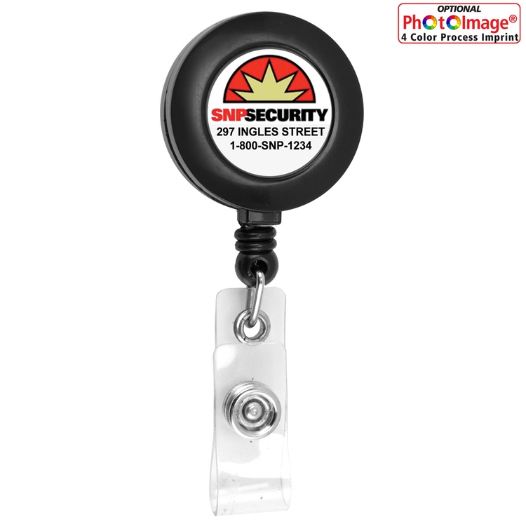 "Bellefontaine VL" 30" Cord Round Retractable Badge Reel and Badge Holder with Rotating Alligator Cl 17