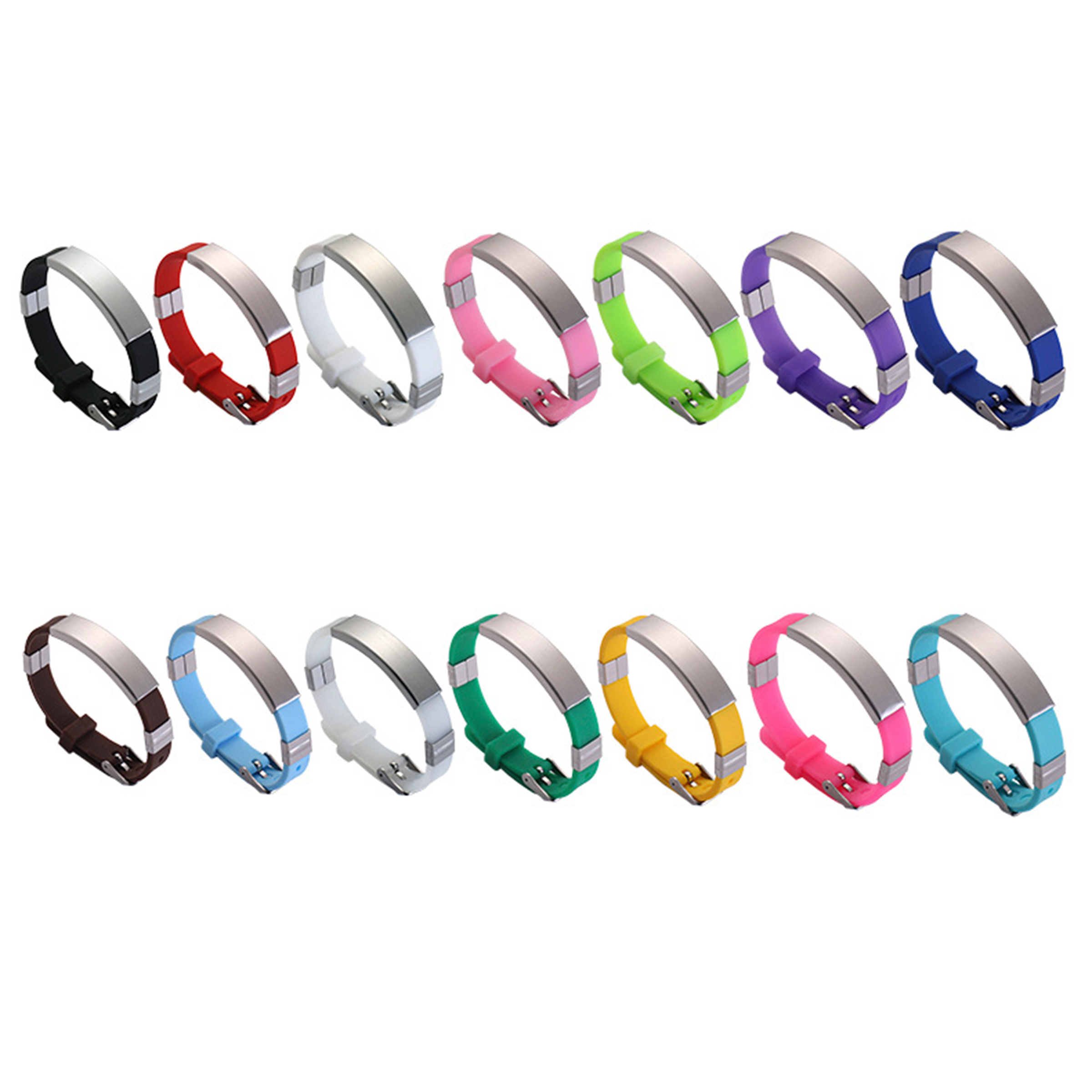 Silicone Stylish And Metal Id Bracelet 3