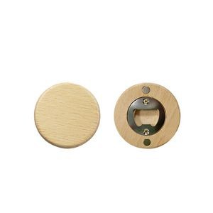 Stylish Round Wooden Bottle Opener With Magnet 8