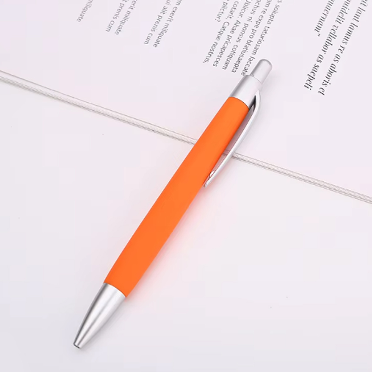 Custom Click Ballpoint Pen with Rubber Grip and Metal Clip 2