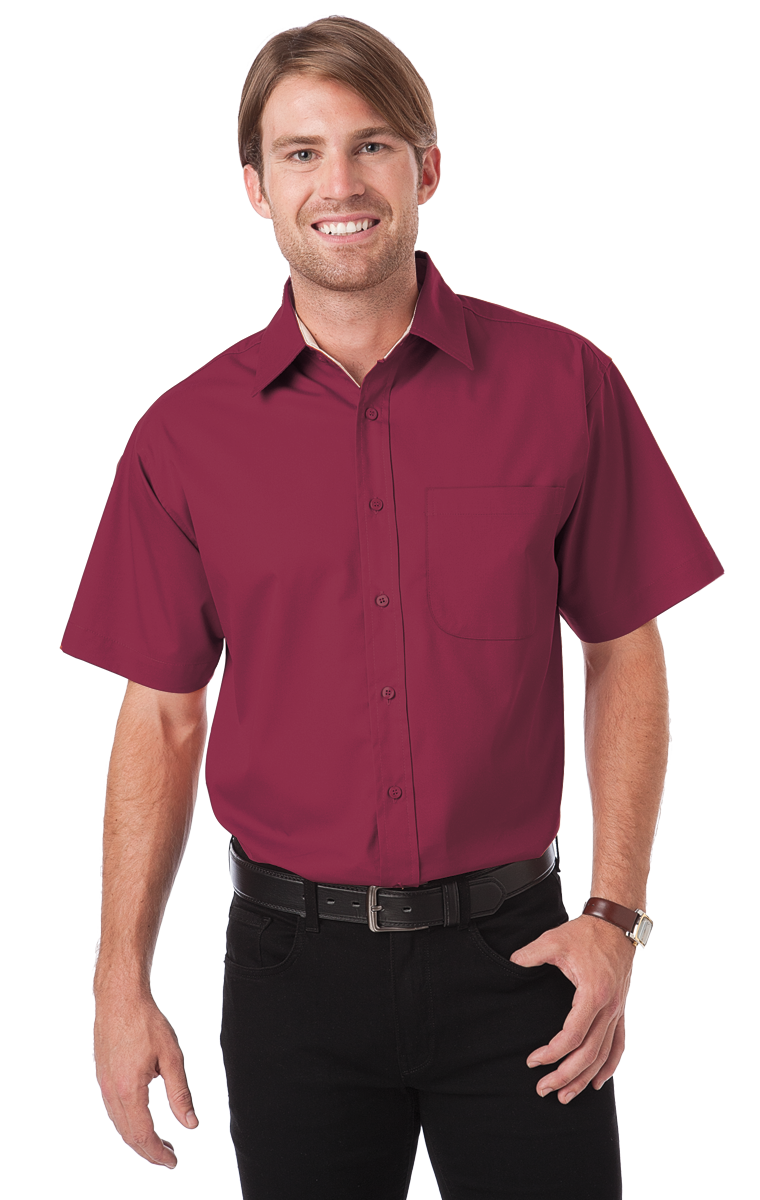 Men's Short-Sleeve Fine Line Twill Shirt 14