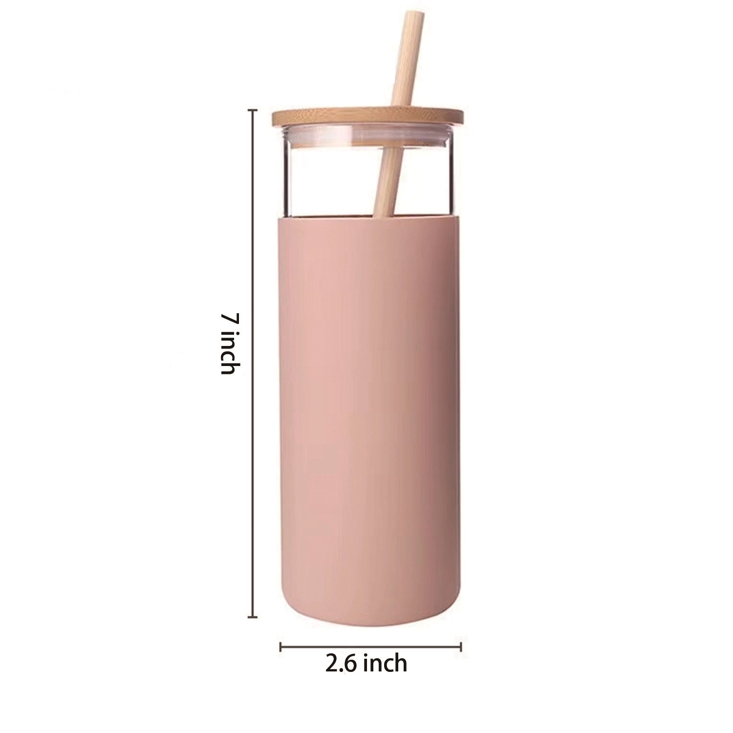18Oz Glass Tumbler With Bamboo Lid 3