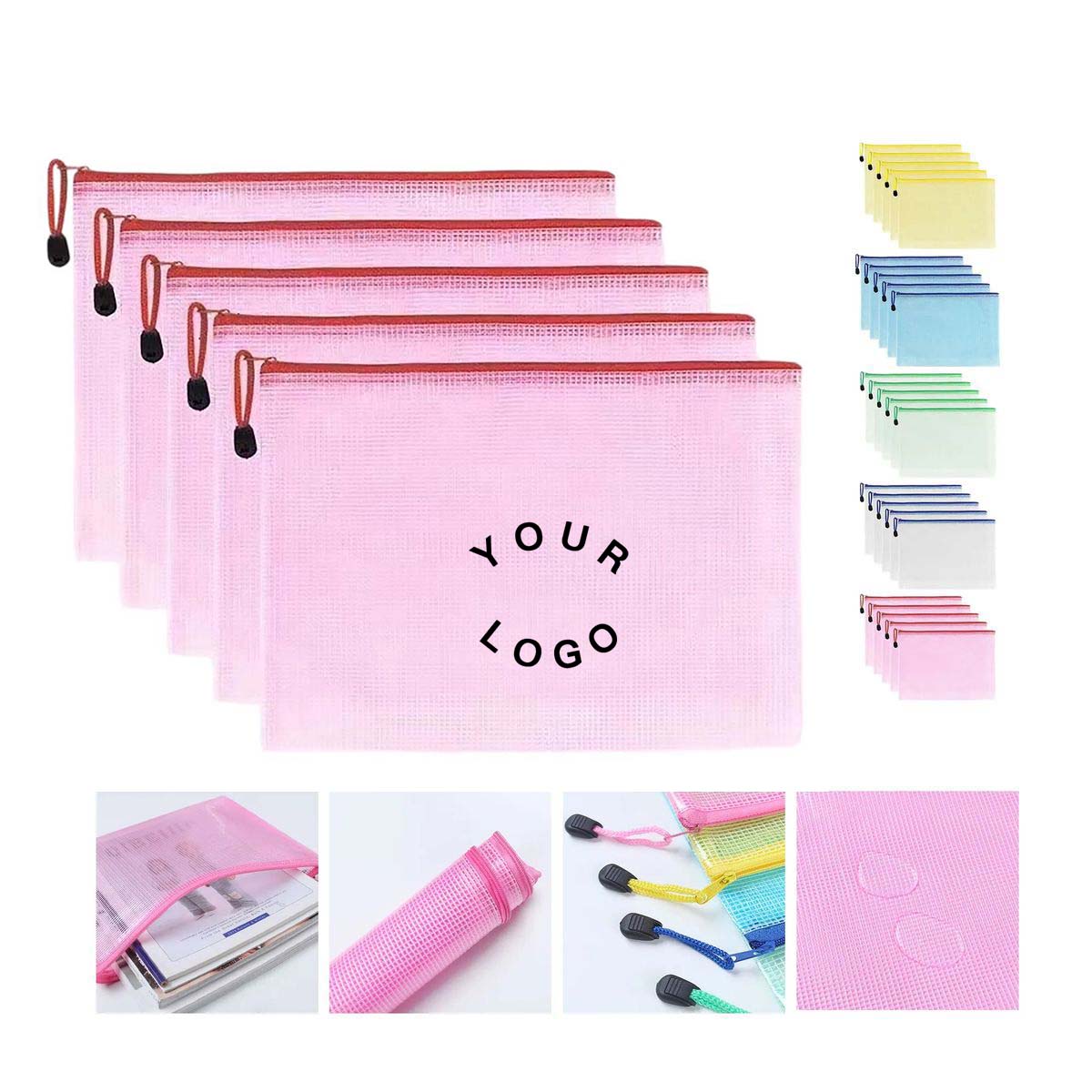 Waterproof PVC Zipper Document Bag A4 Size 5