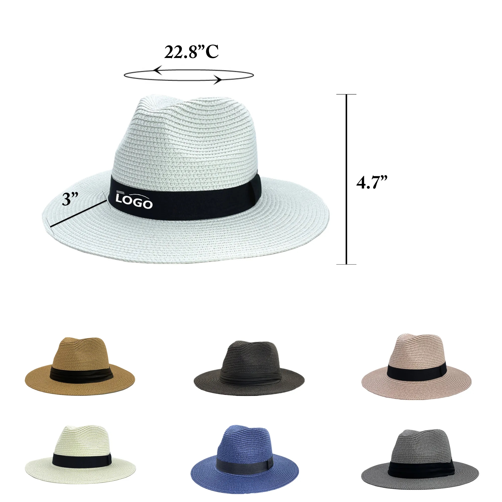 MOQ30 Hawaiian Straw Hat Summer Sun Beach Cap 3
