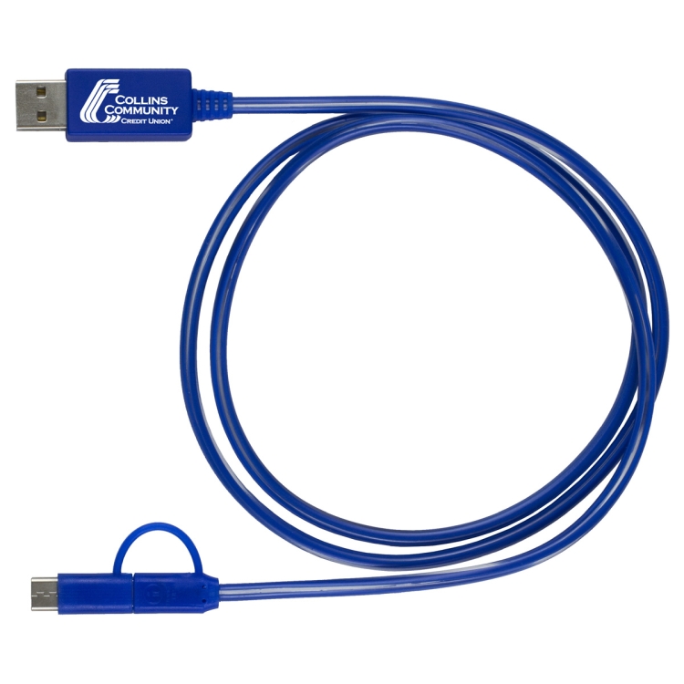 "Payson" 3-in-1 LED Lighted Cell Phone Charging Cable with Type C Adapter 11