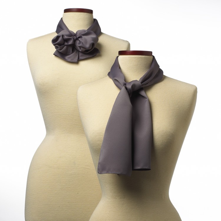 Charcoal Grey Silk 10" x 54" Scarf 2