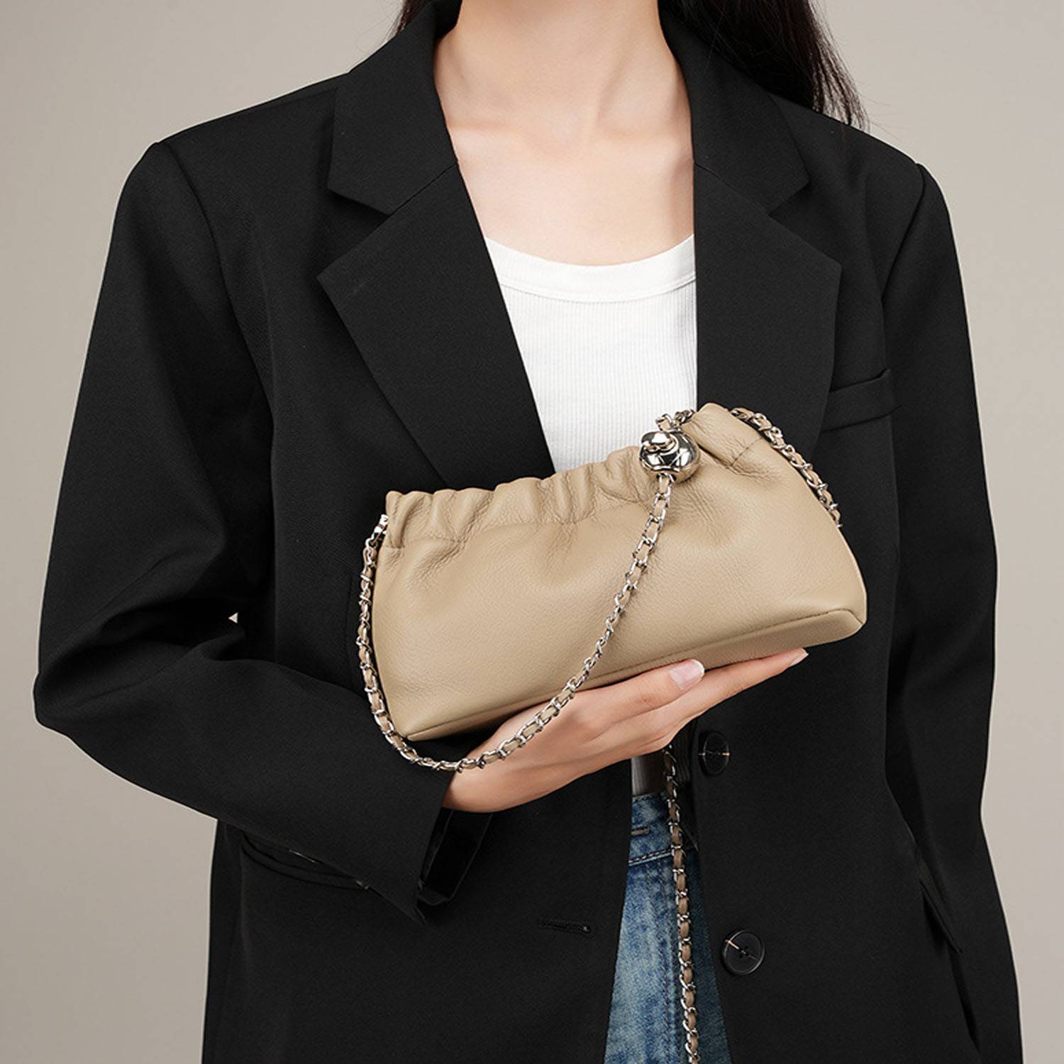 Compact Adjustable Genuine leather Women Crossbody Bag 5