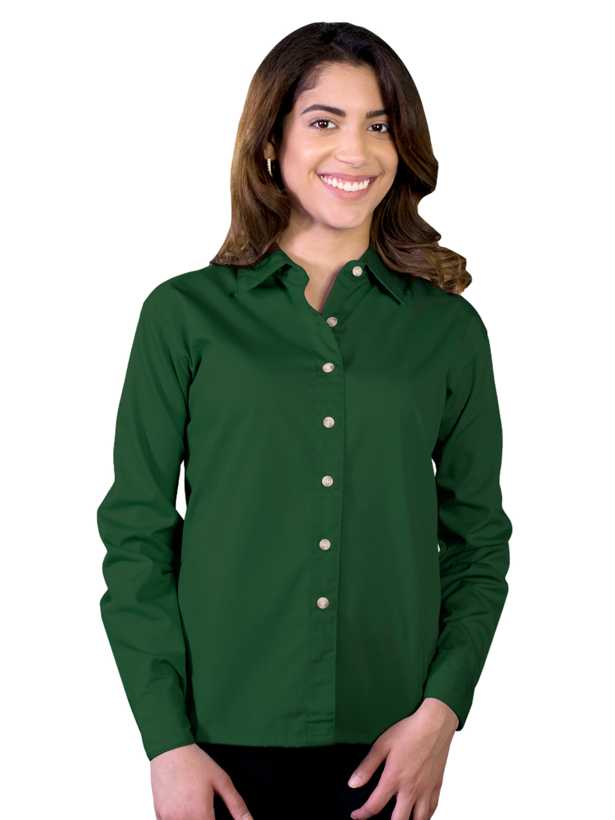 Blue Generation - Women's Pocketless Long Sleeve Superblend Poplin Shirt 97