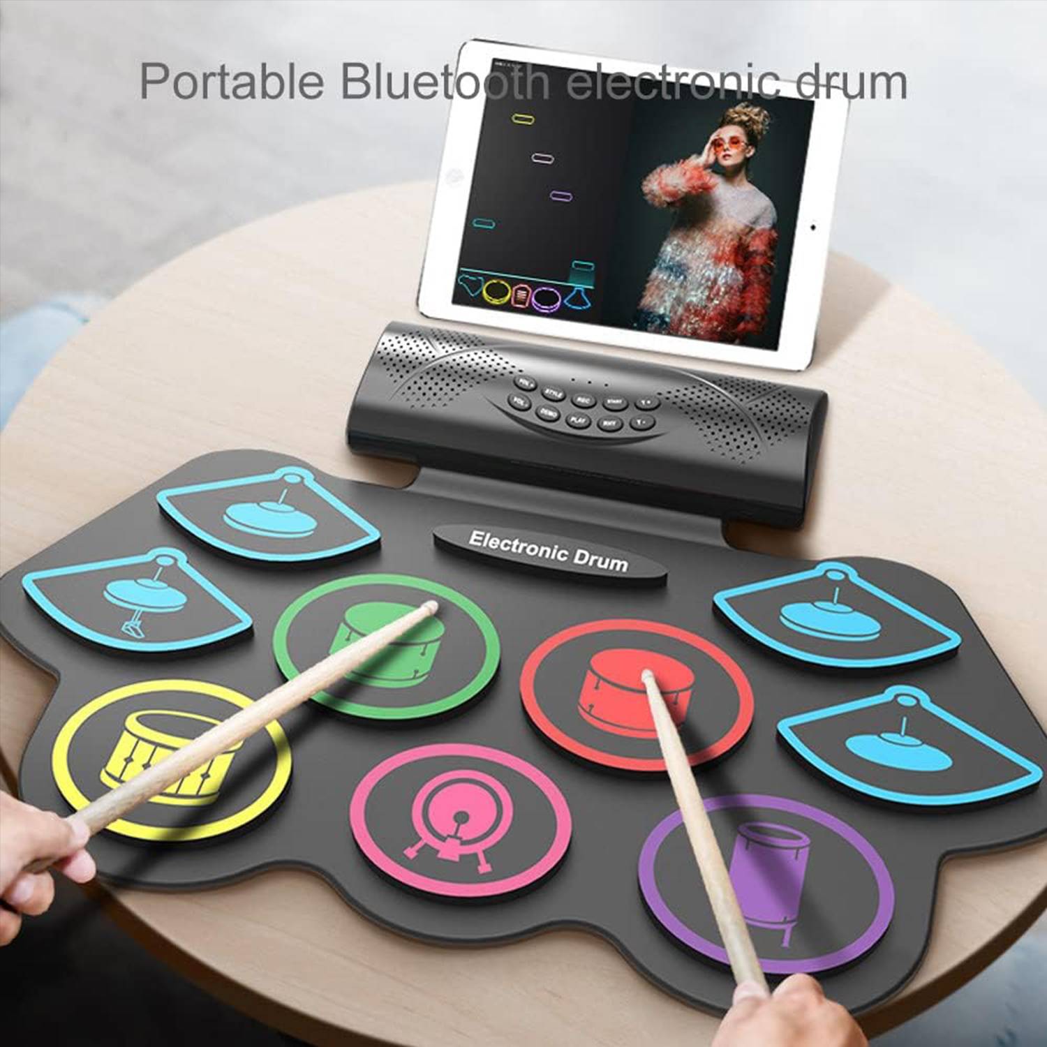 Portable Support for Bluetooth APP Hand Roll Drum 4